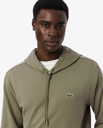 Sudadera con capucha y cremallera con rayas de logotipo