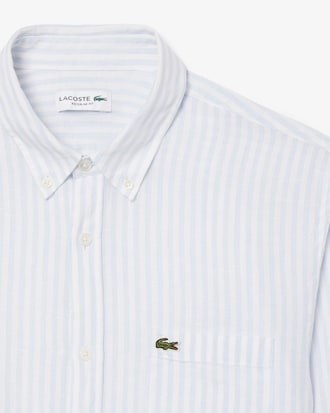 Camisa de lino de corte regular de rayas