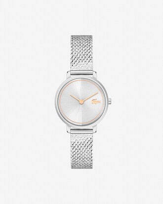 Reloj Suzanne de malla de acero inoxidable con dos manecillas