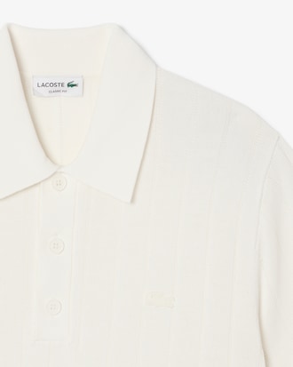 Jersey de cuello polo de canalé con caída