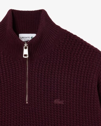 Jersey de cuello alto con cremallera de lana