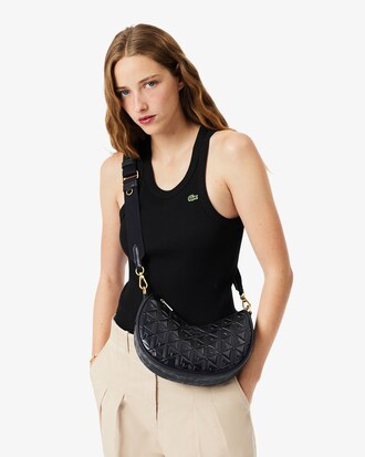 Bolso de medialuna Maheki de piel en relieve