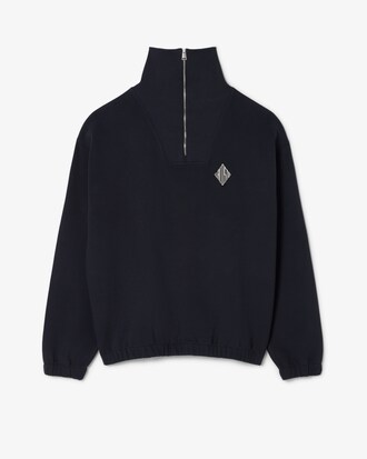 Sudadera de corte amplio de piqu&eacute; con cremallera en el cuello