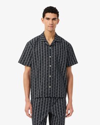 Camisa de pijama de popel&iacute;n con estampado de monograma