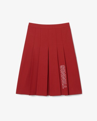 Falda midi plisada bordada Runway