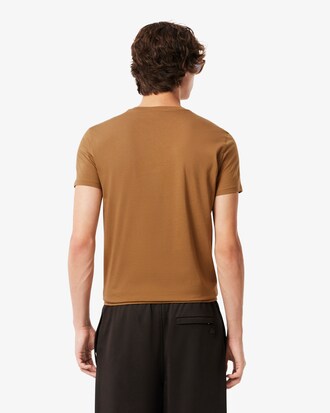 Camiseta de cuello de pico de algodón pima ligero