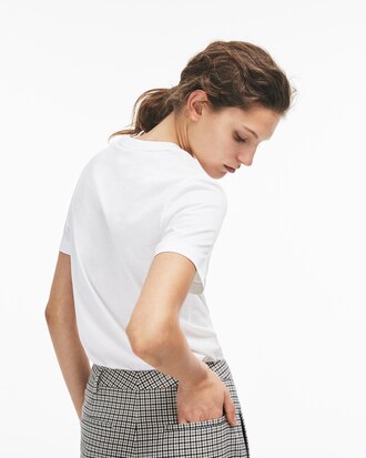 Camiseta unisex en tejido de punto de algodón con cuello de pico Lacoste LIVE