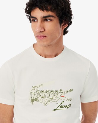 Camiseta de tenis clásica con estampado René Lacoste