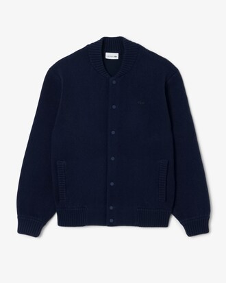 Chaqueta tipo bomber de punto jersey de lana merino