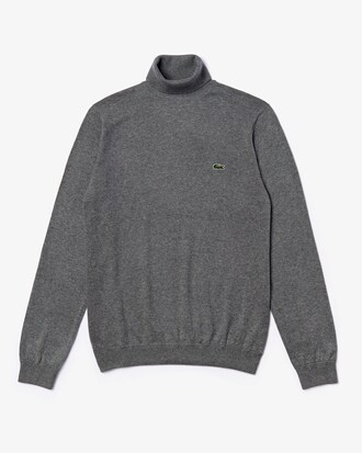 Jersey de hombre Lacoste LIVE en algod&oacute;n y cashmere con cuello vuelto