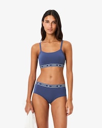 Bralette de algodón elástico con cinta de logotipo