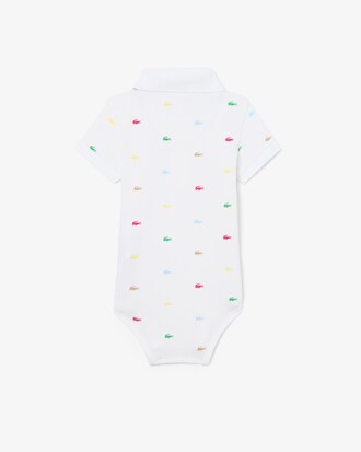Body de beb&eacute; de piqu&eacute; con cocodrilo