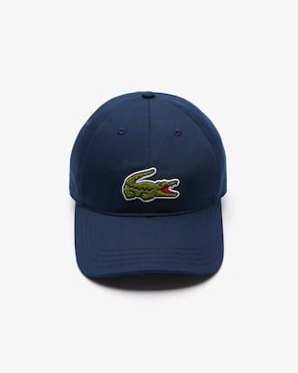 Gorra de sarga de algod&oacute;n con insignia de cocodrilo