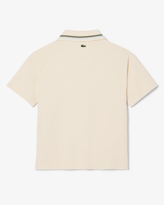 Polo con cuello doble de malla estampado