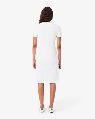 Vestido camisero de punto jersey con ribete en contraste