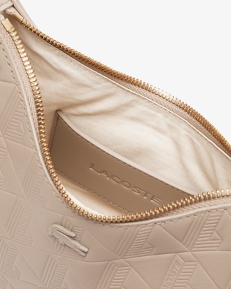 Bolso de medialuna Maheki de piel en relieve