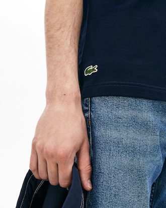 Camiseta de hombre Lacoste LIVE en algodón con cuello redondo e insignia redonda estampada