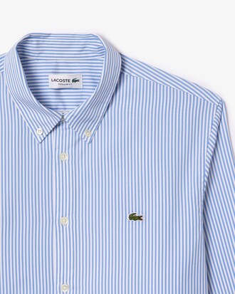 Camisa de corte regular de algodón de rayas