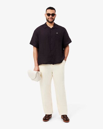Pantal&oacute;n chino de lino de corte regular