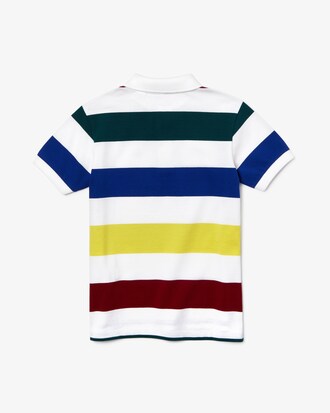 Polo de ni&ntilde;o Lacoste en piqu&eacute; de algod&oacute;n de rayas de colores