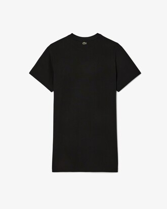 Vestido-camiseta de punto jersey con detalles de marca oversized