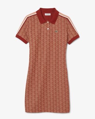 Vestido polo de corte ajustado de jacquard con monograma