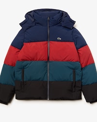 Chaqueta Acolchada De Hombre En Tafet&aacute;n Resistente Al Agua Con Capucha Desmontable