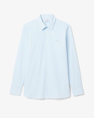 Camisa de corte ajustado de popel&iacute;n el&aacute;stico de rayas