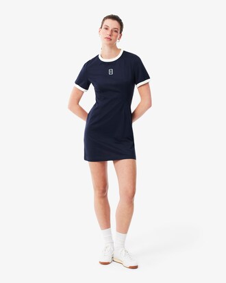 Vestido camisero de algod&oacute;n con insignia