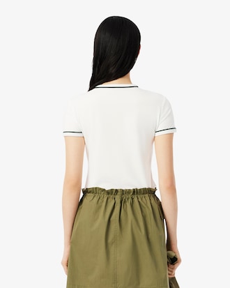 Camiseta de punto jersey con ribete en contraste