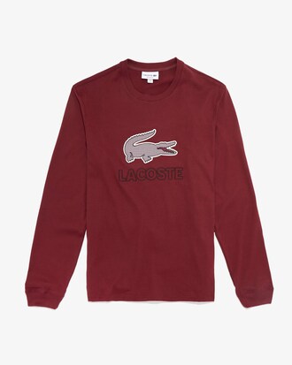 Camiseta de hombre en algodón con cocodrilo oversized de cuadros