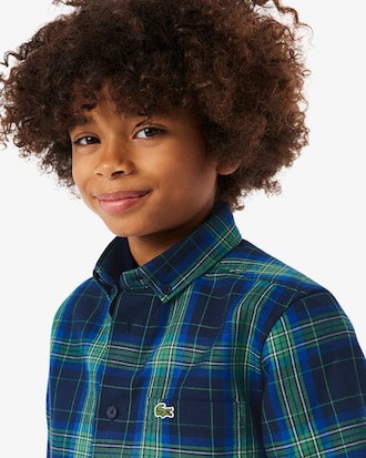 Camisa de sarga de algod&oacute;n con cuadros escoceses