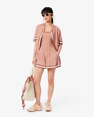 Pantalón corto vaporoso con estampado de monograma