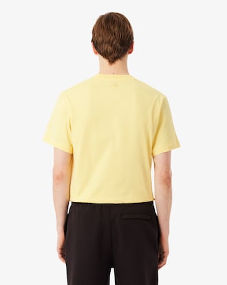 Camiseta gruesa de corte clásico e insignia en contraste