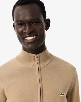 Jersey de cuello alto de algod&oacute;n con cremallera