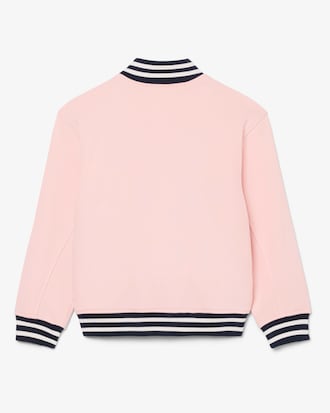 Cazadora tipo bomber de felpa con insignia bordada