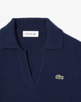 Jersey de cuello polo de cachemir de punto 3D