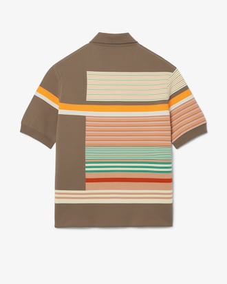 Jersey con cuello polo de rayas texturizadas Runway