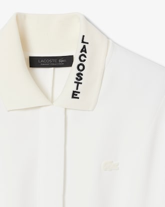 Vestido polo plisado con detalle de bordado Runway