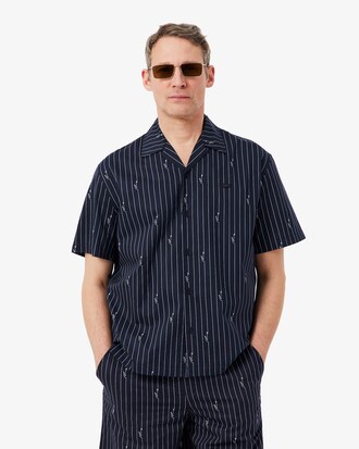 Camisa de corte holgado de sarga estampada