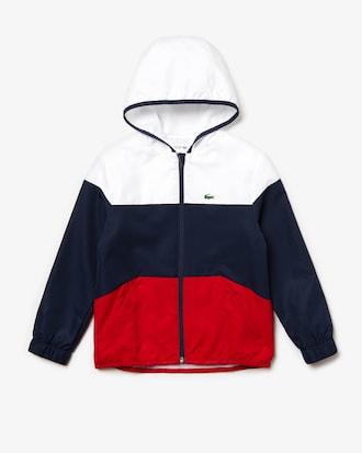 Chaqueta de niño Lacoste SPORT Tennis con diseño color block, cremallera y capucha