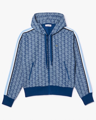 Sudadera con capucha de jacquard con monograma