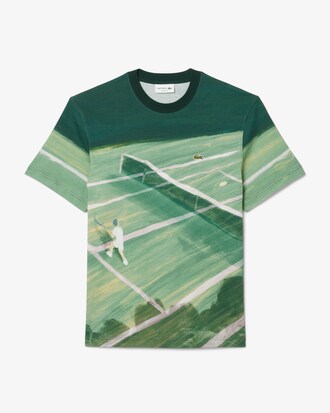 Camiseta con estampado de tenis de corte clásico