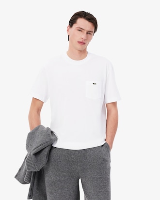 Camiseta de algodón con bolsillo en el pecho