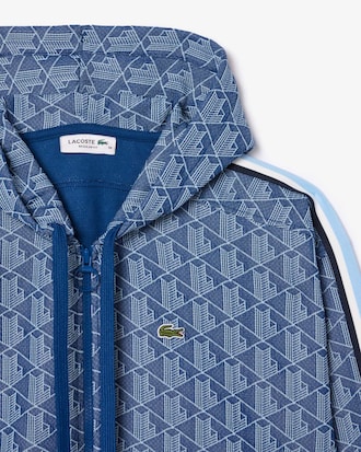 Sudadera con capucha de jacquard con monograma