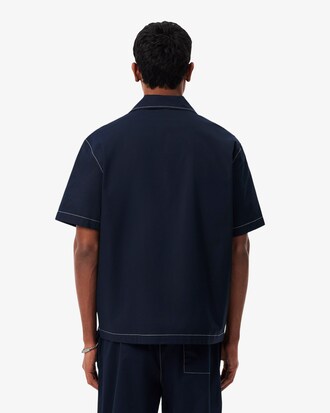 Camisa de manga corta de corte holgado de algod&oacute;n