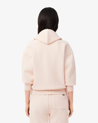 Sudadera con capucha de piqué con cremallera