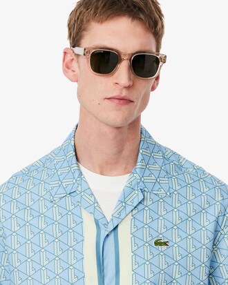 Camisa con monograma de corte recto