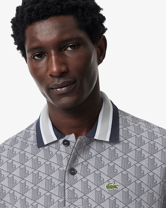 Polo de jacquard de corte cl&aacute;sico con monograma