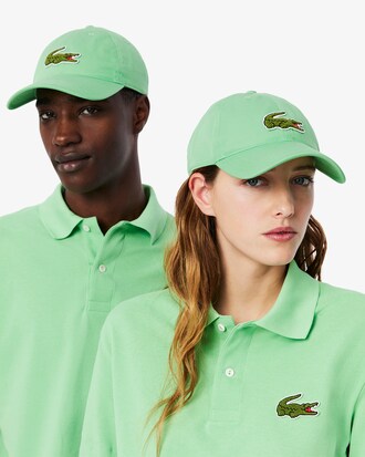 Gorra de sarga de algodón con insignia de cocodrilo